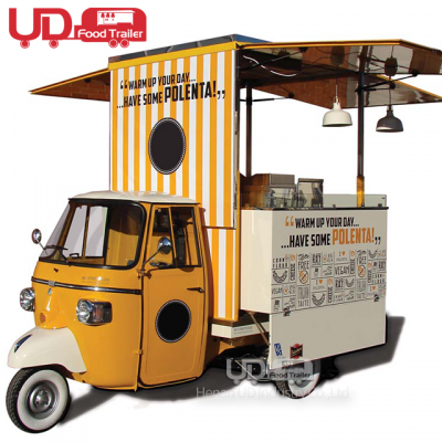 Custom Size Mini Mobile Kitchen Ice Cream Truck Piaggio Ape Fast Food Electric Food Cart